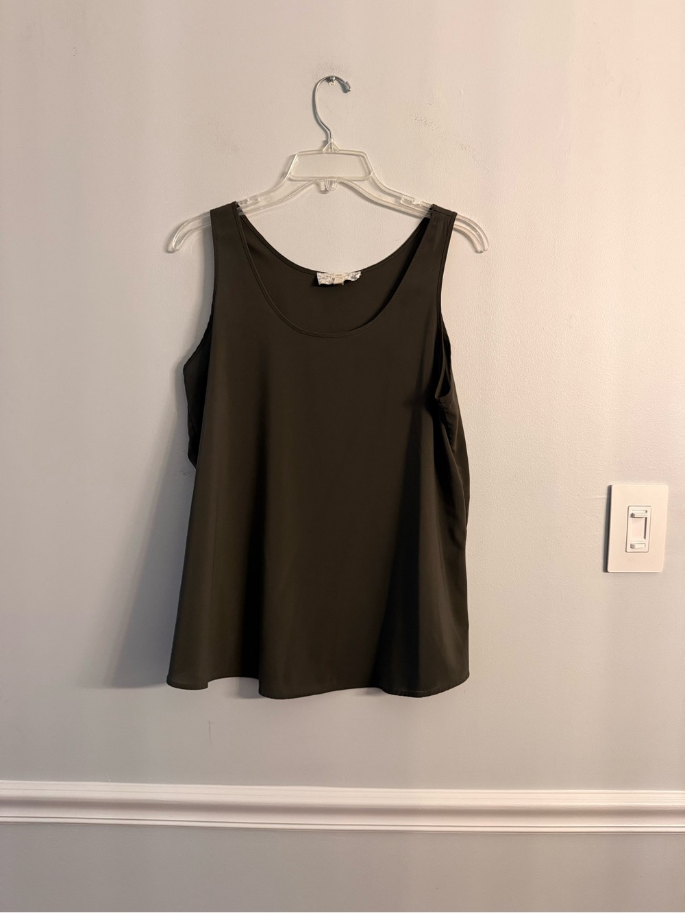Pink Republic Women's Olive Green Scoop Neck Tank